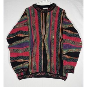 MINT Norm Thompson Canada Tundra 3D Knit Coogi Style Biggie Sweater Large VTG